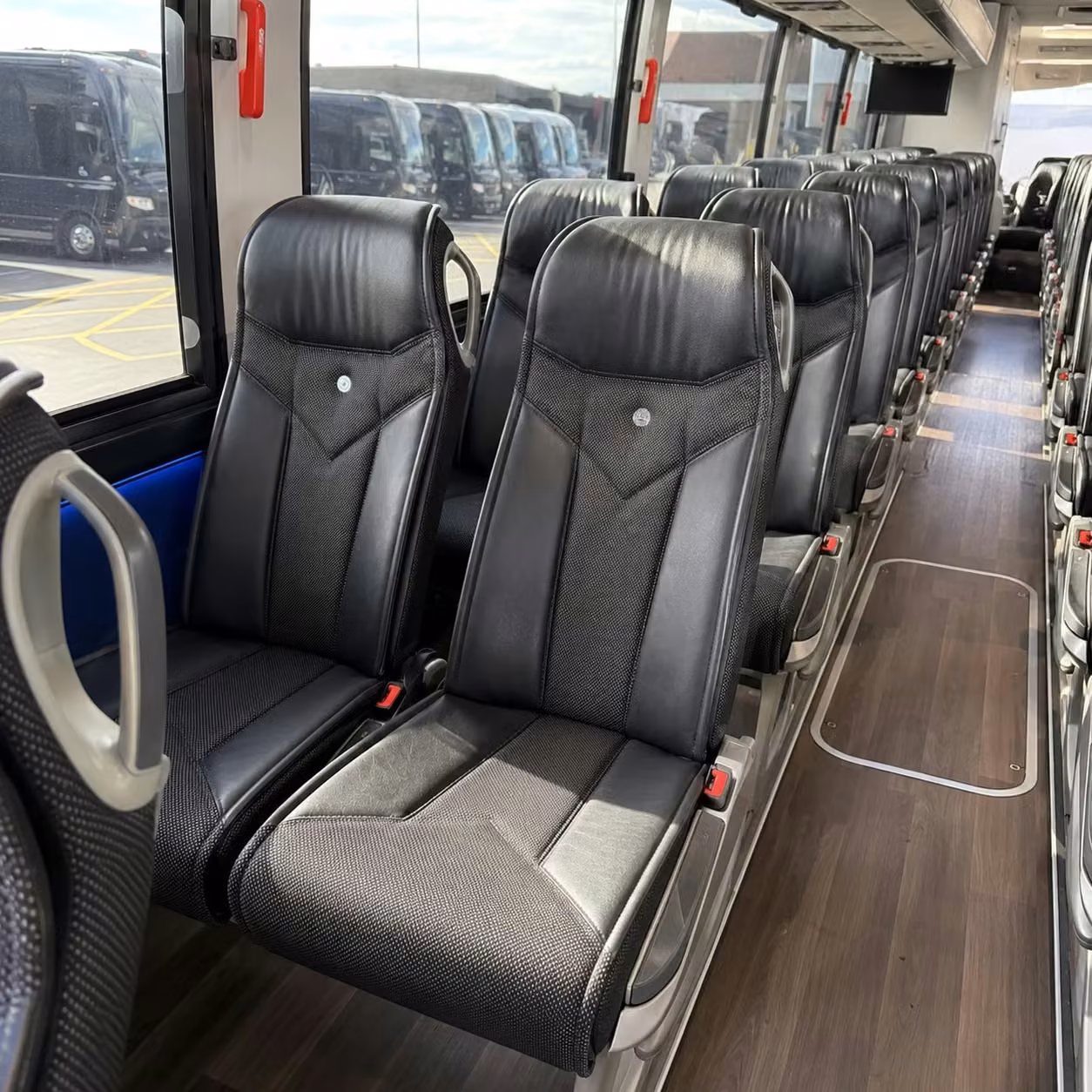 56 passenger charter bus inside